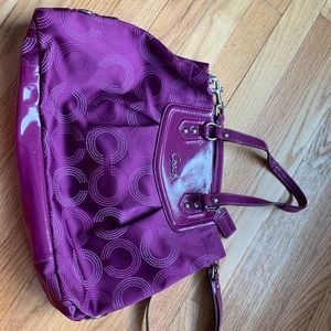Coach bag satchel purple
